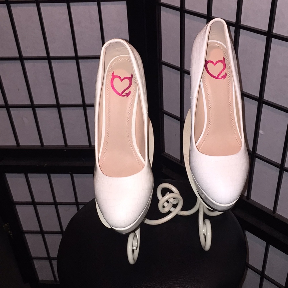 White 6 inch heels